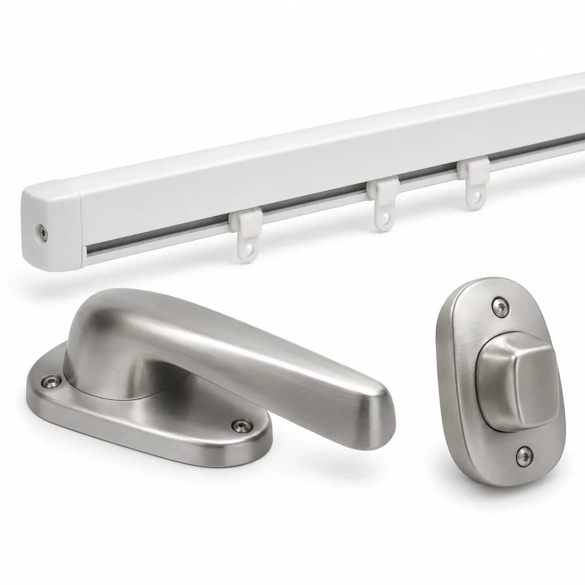 Anti-ligature curtain tracks & window hardware
