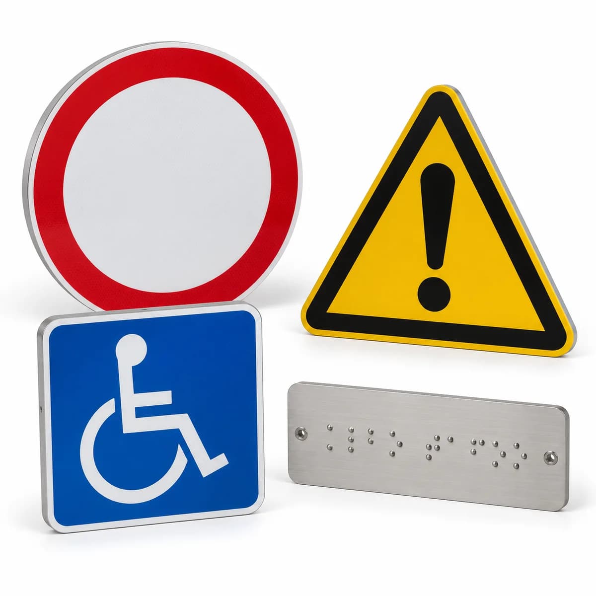 Safety, car park & braille signage