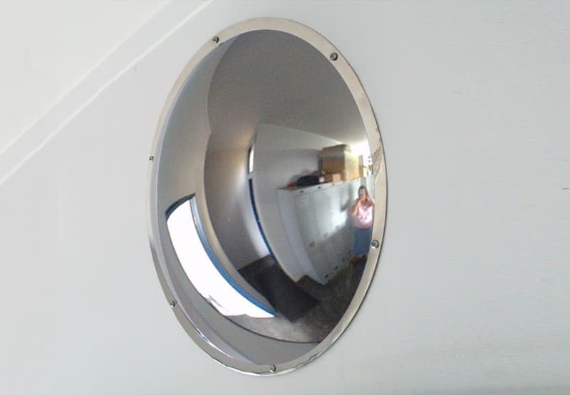 Stainless steel wall dome mirror