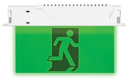 Recessed invisible-graphic exit sign