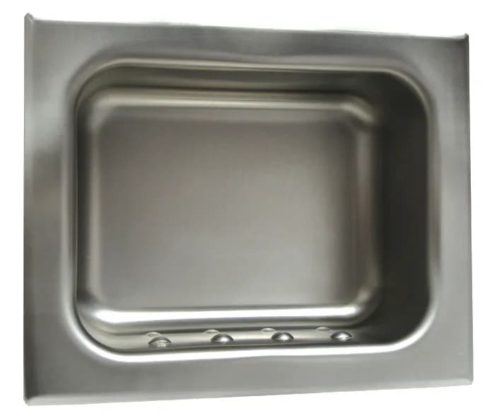 Anti-ligature heavy-duty recessed soap holder
