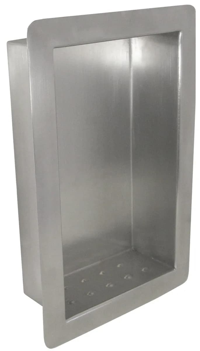 Anti-ligature recessed soap & shampoo holder